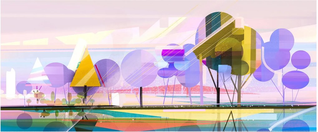 Kép - absztrakció, táj (120x50 cm)