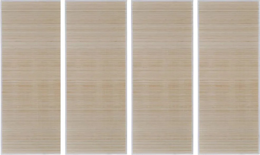 vidaXL 4 db téglalap alakú természetes bambuszszőnyeg 120 x 180 cm