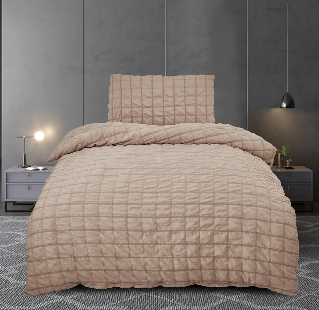 Krepp lapok Polycotton Neapol barna 200x140cm+90x70cm TiaHome