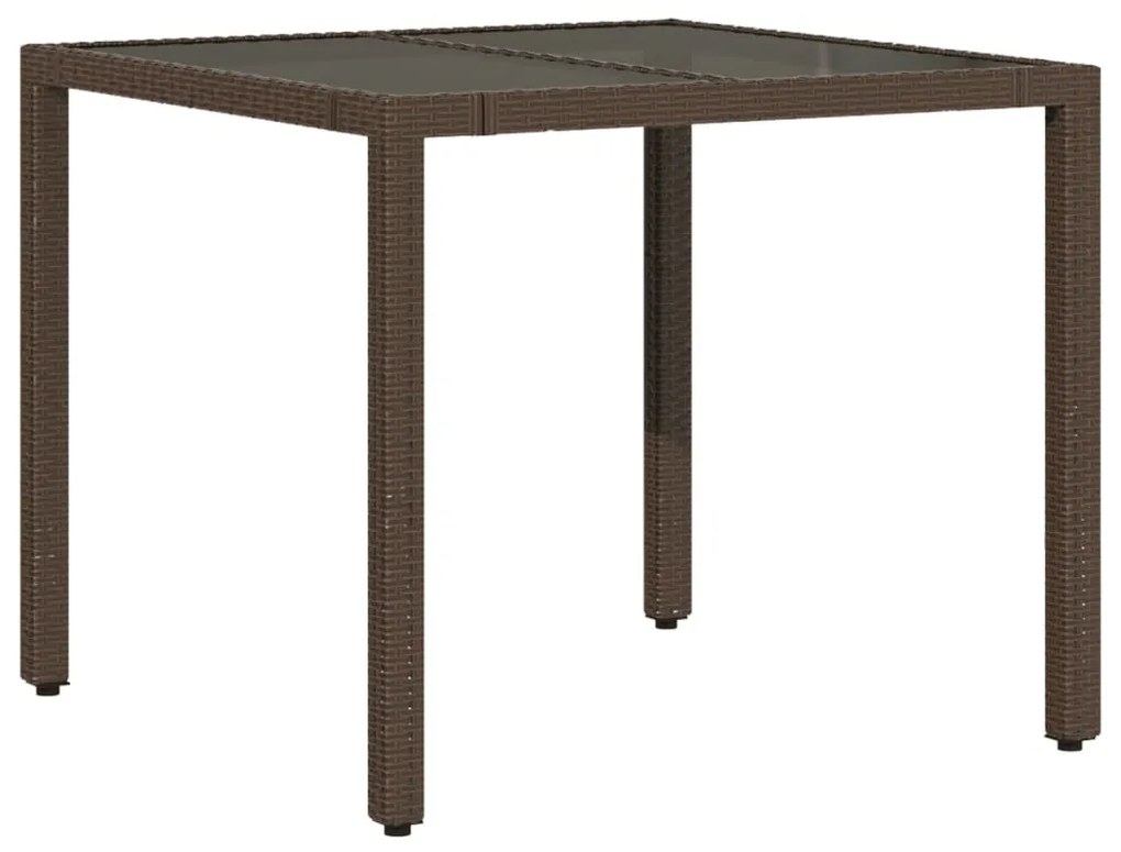 3 részes barna polyrattan bisztrógarnitúra párnákkal