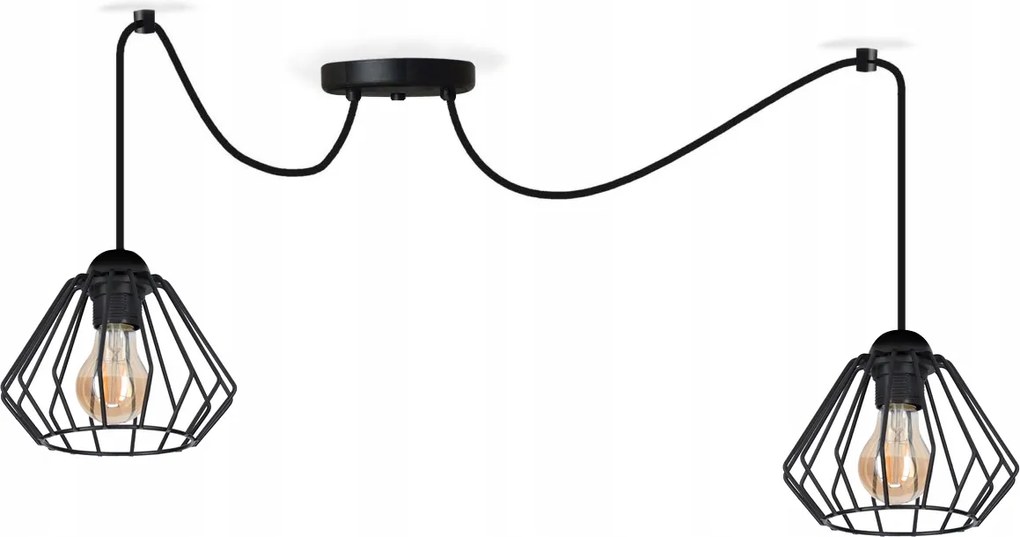 Mennyezeti függőlámpa csillár Pók Wire 2 loft fekete led mennyezeti lámpa