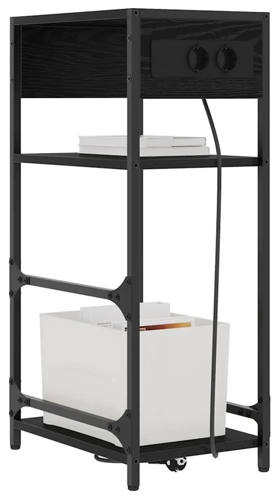 Éjjeliszekrény fiókkal Musta tammi 40 x 27 x 76 cm Faanyag