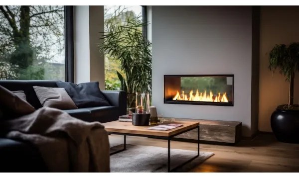 InFire - Beépített BIO kandalló 48,5x123,5 cm 6kW fekete