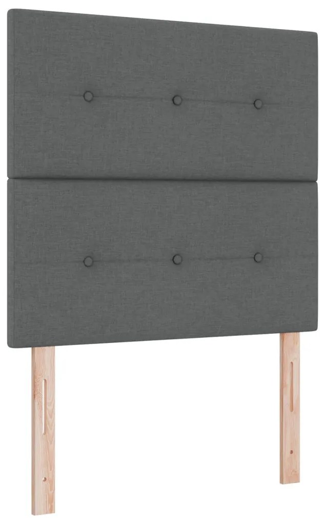 Box Spring Ágy Matracával Sötétszürke 90x200 cm Szövet