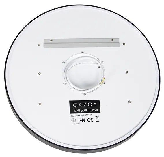 Fürdőszobai tükör fekete 50 cm LED-del, 3 fokozatban dimmelhető, érintésérzékelős, kerek - Miral