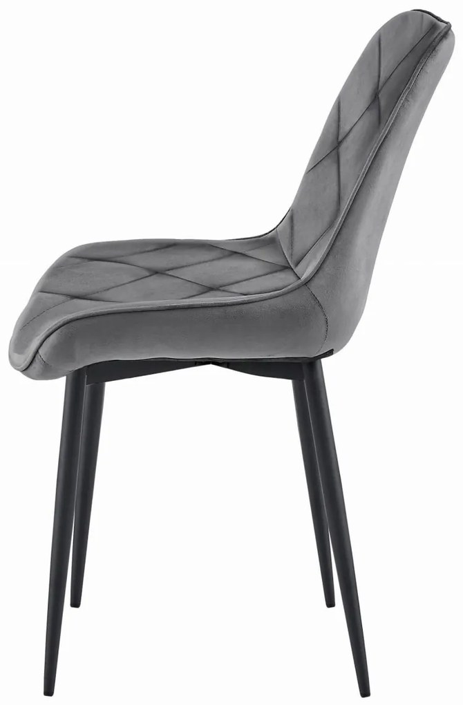 AKCIÓ Bársonyos étkezőszék TOR, sötétszürke II. osztály