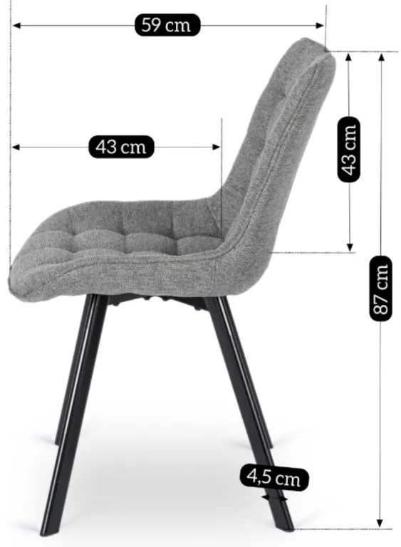 Krzesło RICK 2 Szare