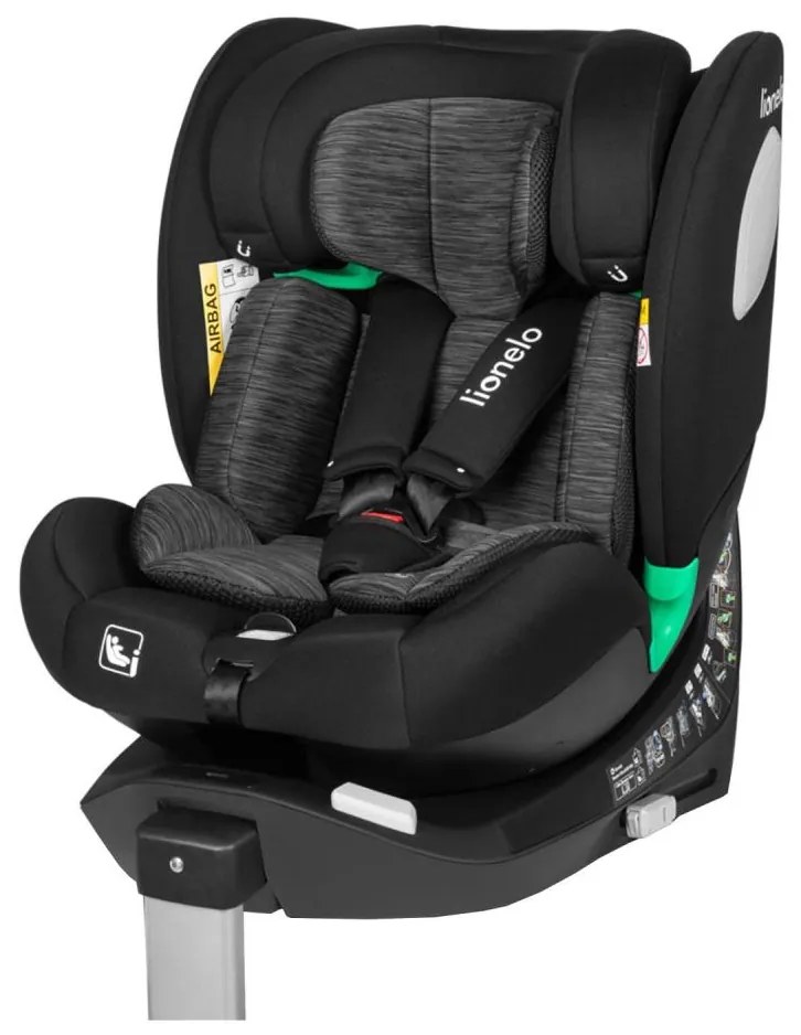 Lionelo - BRAAM i-Size forgatható autósülés bázissal, 40-150 cm, fekete karbon