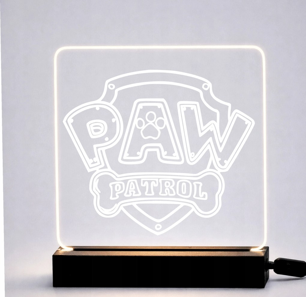 3D Led lámpa névvel – Logo – Mancs Őrjárat gyerek éjjeli lámpa