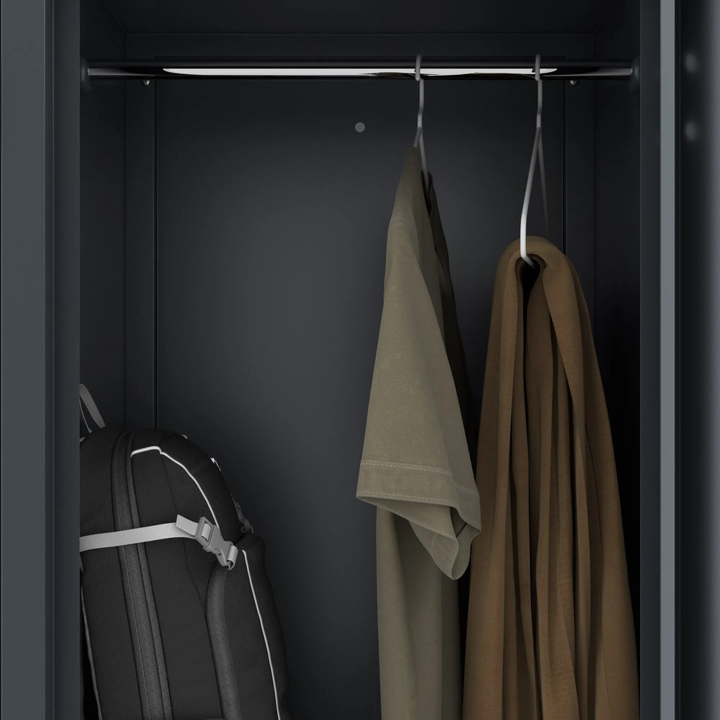 „L” típusú fémszekrény JULIA, 800 x 1850 x 450 mm, antracit