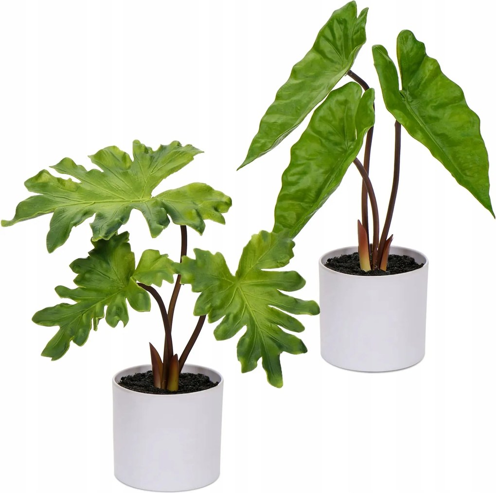 Hollyone 2 db-os műnövény szett dekorációs kaspóban