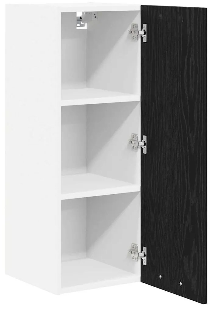 Függő szekrény Riga 2 pcs Fekete tölgy és fehér 30 x 31 x 80 cm