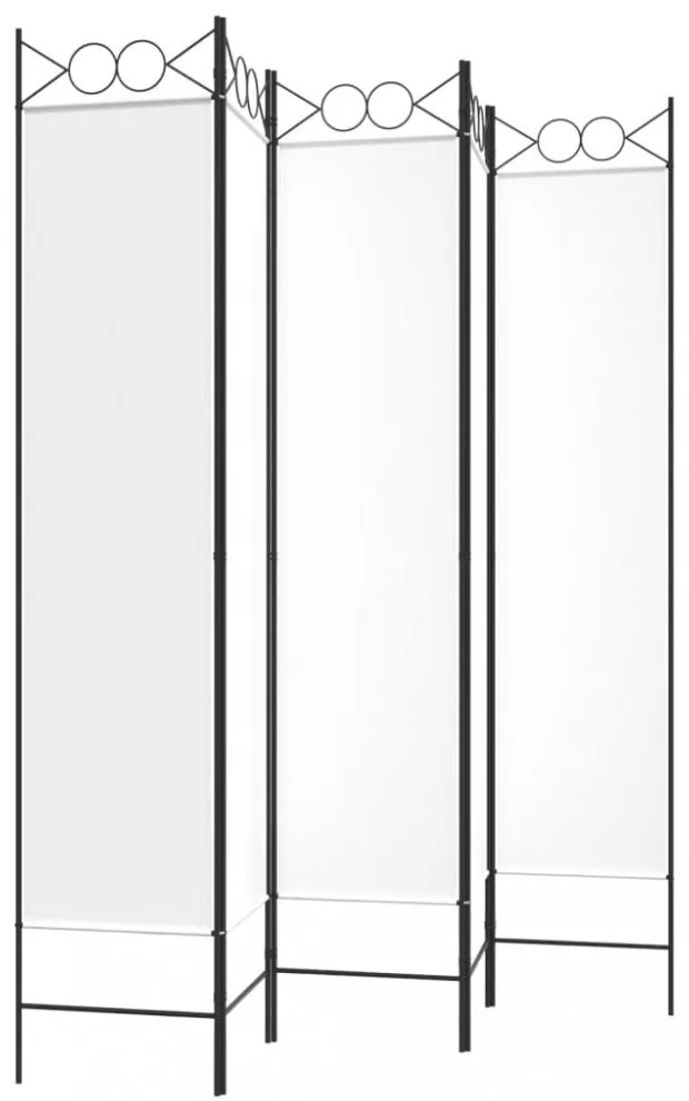 fehér 5 paneles paraván 200x200 cm szövet