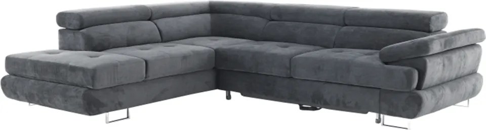 Ülőgarnitúra, szürke, szövet, balos, BUTON P