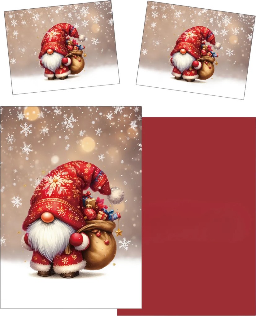 3D Mikroszálas ágyneműhuzat SANTA GNOME piros Ágyneműhuzat mérete: 70 x 90 cm | 140 x 200 cm