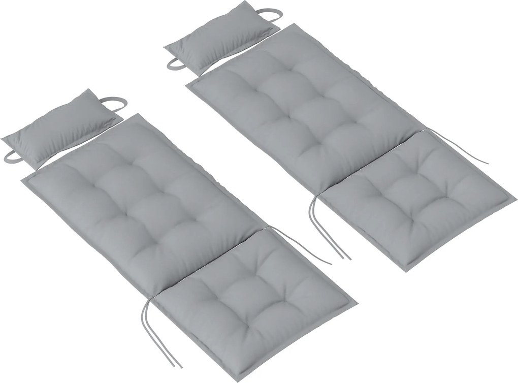 Outsunny 2 db-os F cushion napozóágyhoz - Vízálló párna 50x116x5 cm, Világosszürke | Aosom