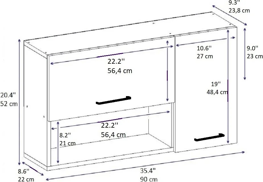 Akasya konyhaszekrény, 90 cm