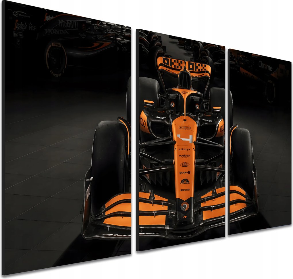 McLaren Forma 1 fali kép, Lando Norris F1 triptichon, 40x90 cm