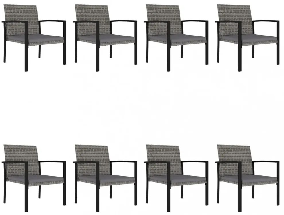 9 részes szürke polyrattan kerti étkezőgarnitúra