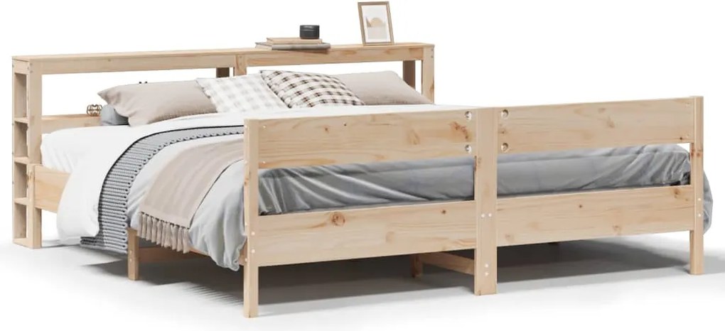 vidaXL tömör fenyőfa ágy matrac nélkül 200 x 200 cm