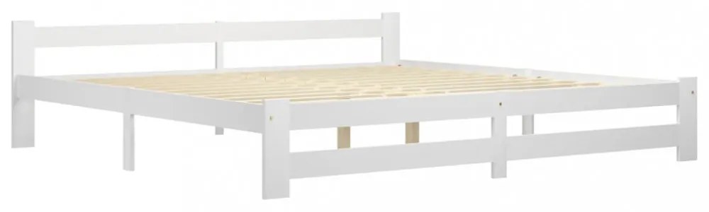 fehér tömör fenyőfa ágykeret matrac nélkül 200 x 200 cm