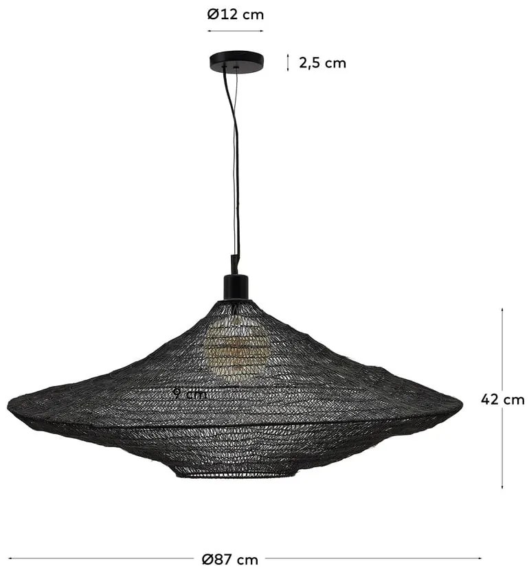 Fekete függőlámpa ø 87 cm Makai – Kave Home