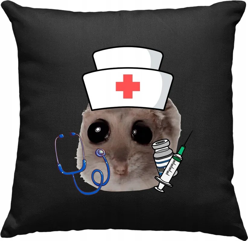 Hörcsög párna Mem Wiral Ápolónő Fekete