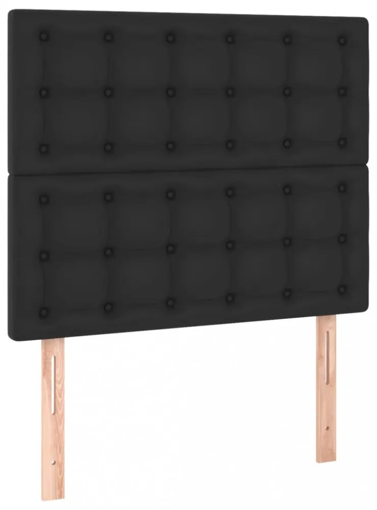 2 db fekete műbőr fejtámla 100x5x78/88 cm