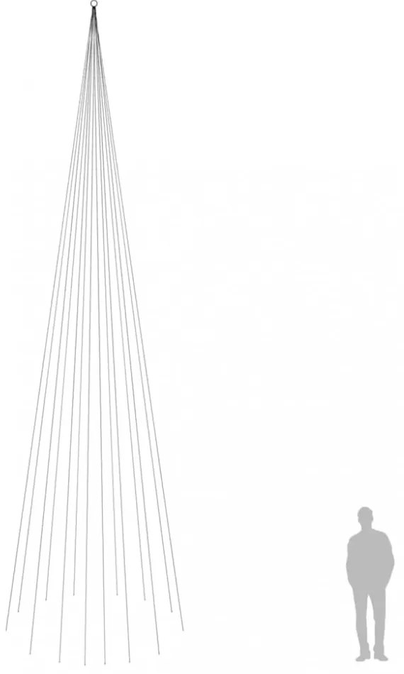 karácsonyfa zászlórúdon 1134 színes LED-del 800 cm