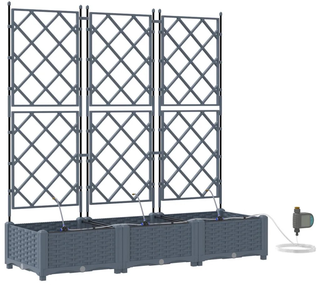 Kerti ültetők Világosszürke 120 x 40 x 126 cm Acél