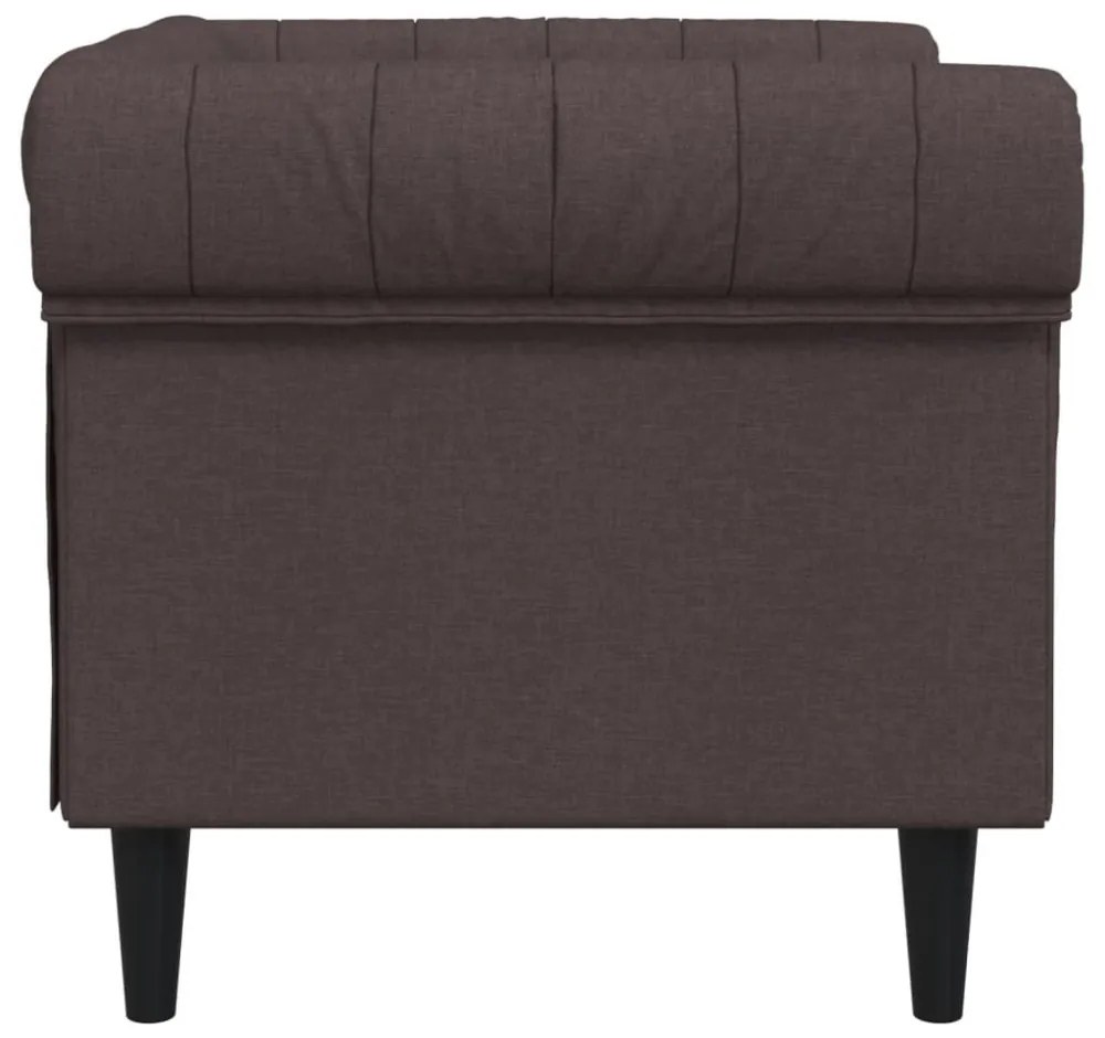 sötétbarna szövet Chesterfield kanapé