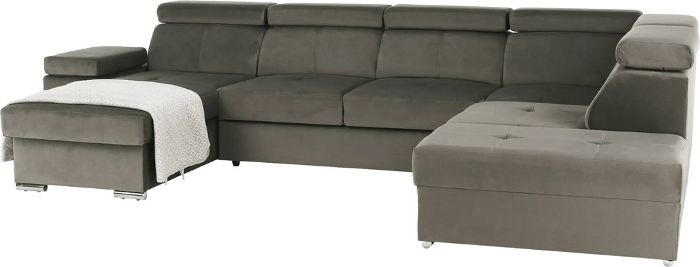 Ülőgarnitúra, szürkésbarna taupe, balos, LAMORA U