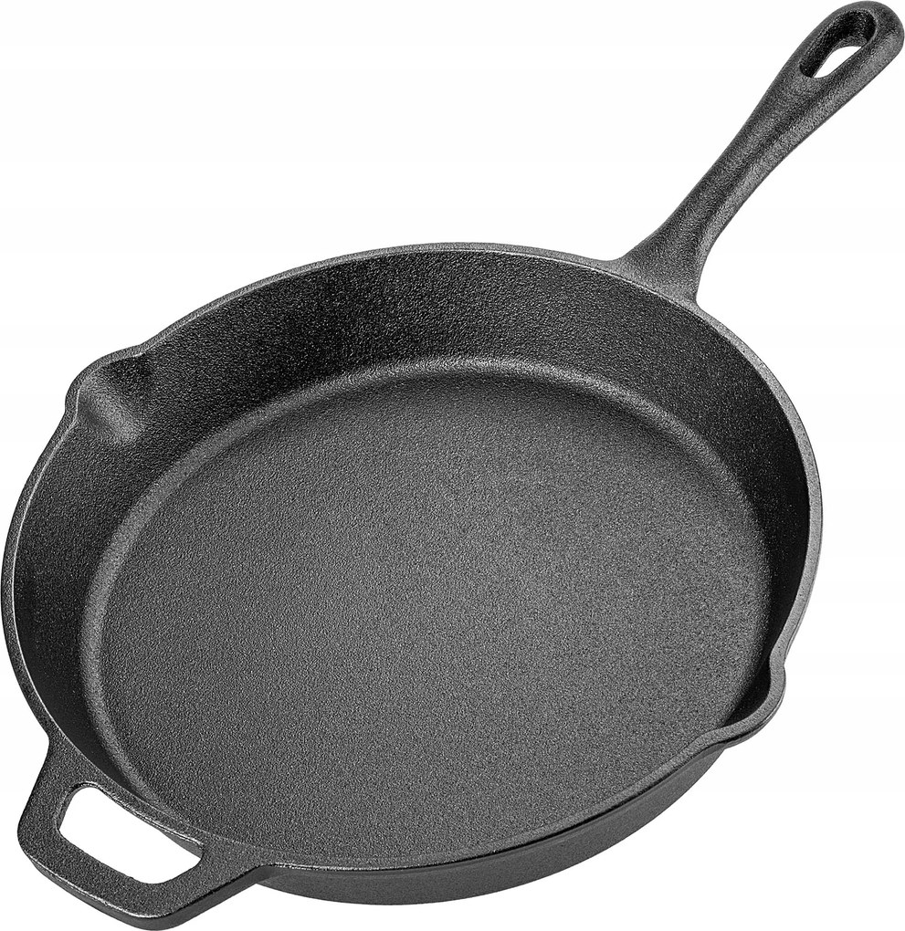 Öntöttvas Serpenyő Nagy 25cm Indukciós Gáz Grill Tűzrakóhely Tartós Öntöttvas Tányér