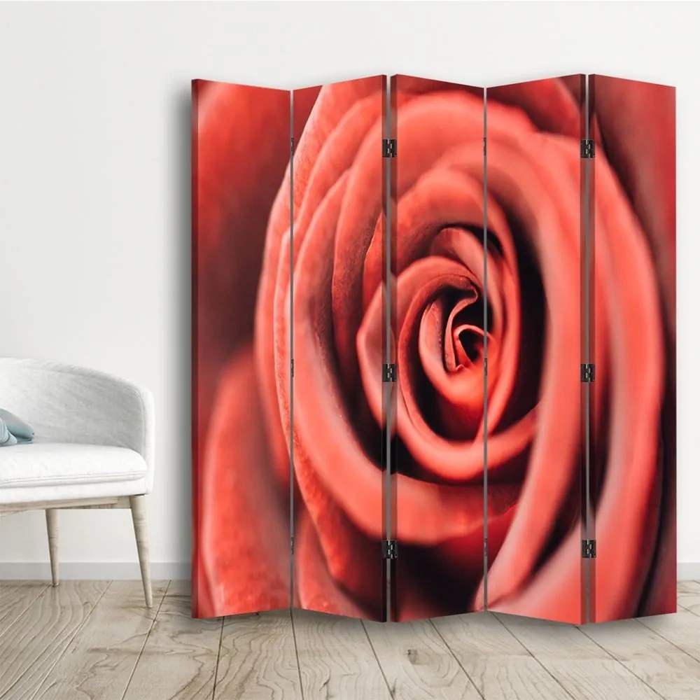 Gario Paraván Rózsa virág makro méretarányban Méret: 180 x 170 cm, Kivitelezés: Klasszikus paraván