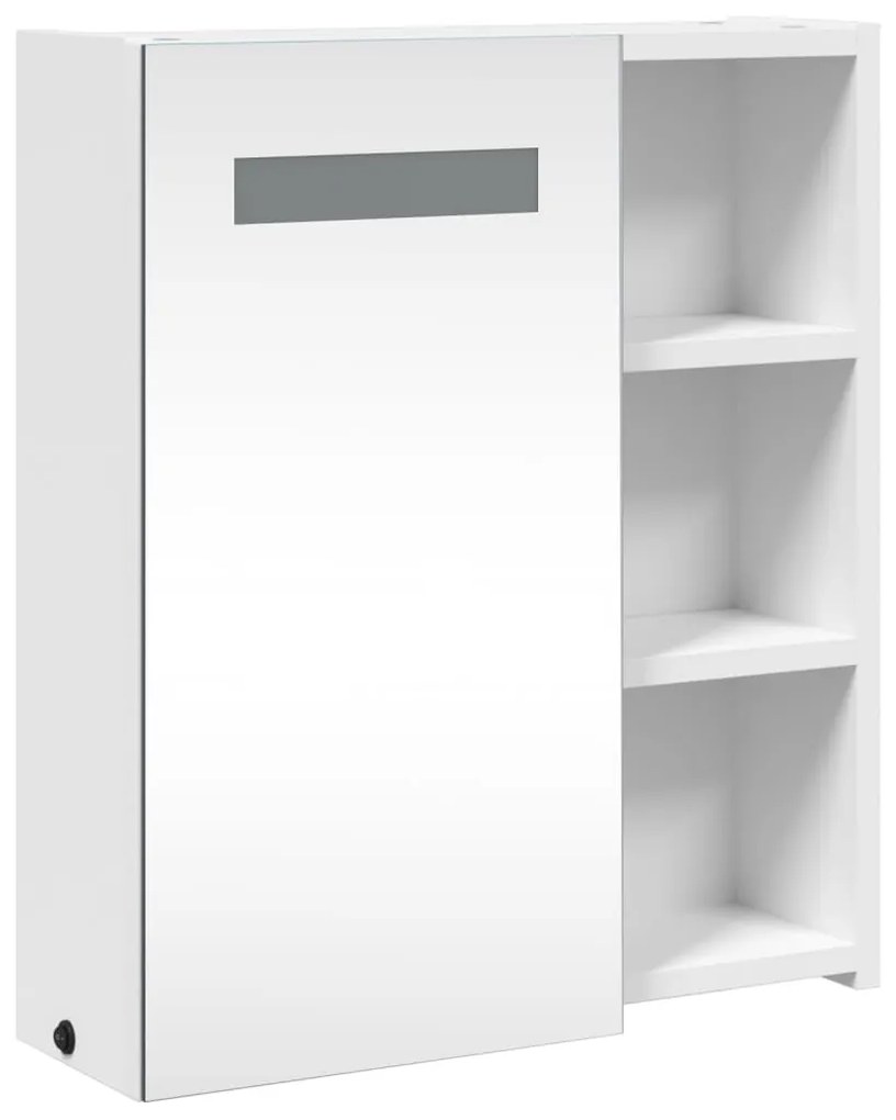 fehér tükrös fürdőszobaszekrény LED-del 45 x 13 x 52 cm