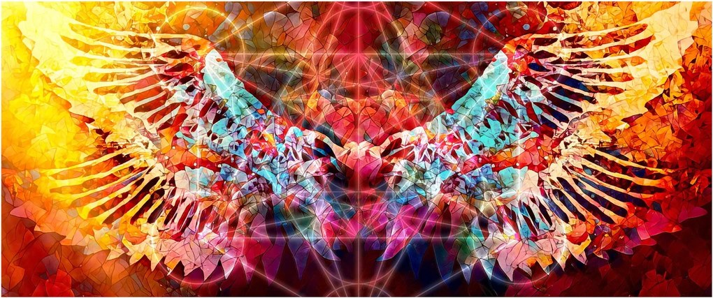 Kép - Merkaba szárnyakkal, absztrakció (120x50 cm)