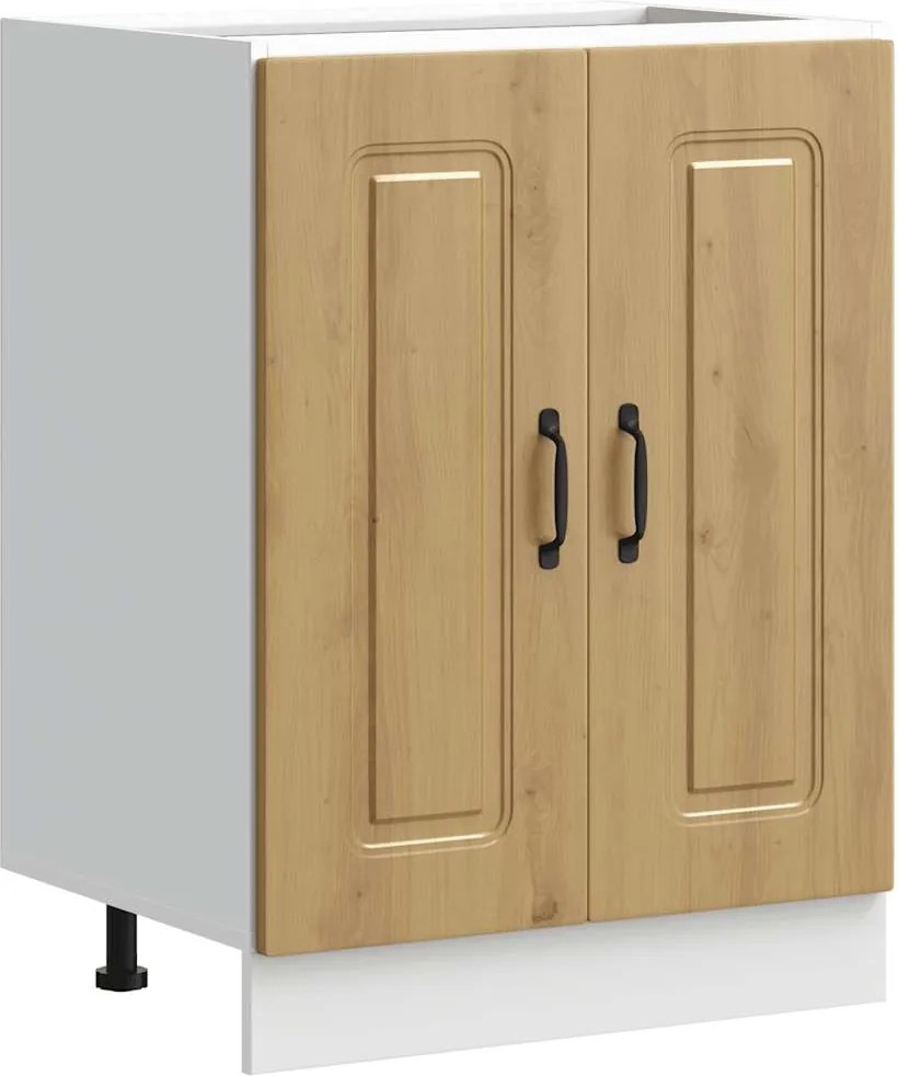vidaXL Mosogató sljzat szekrény Kalmar kézműves tölgy 60x46x81,5 cm