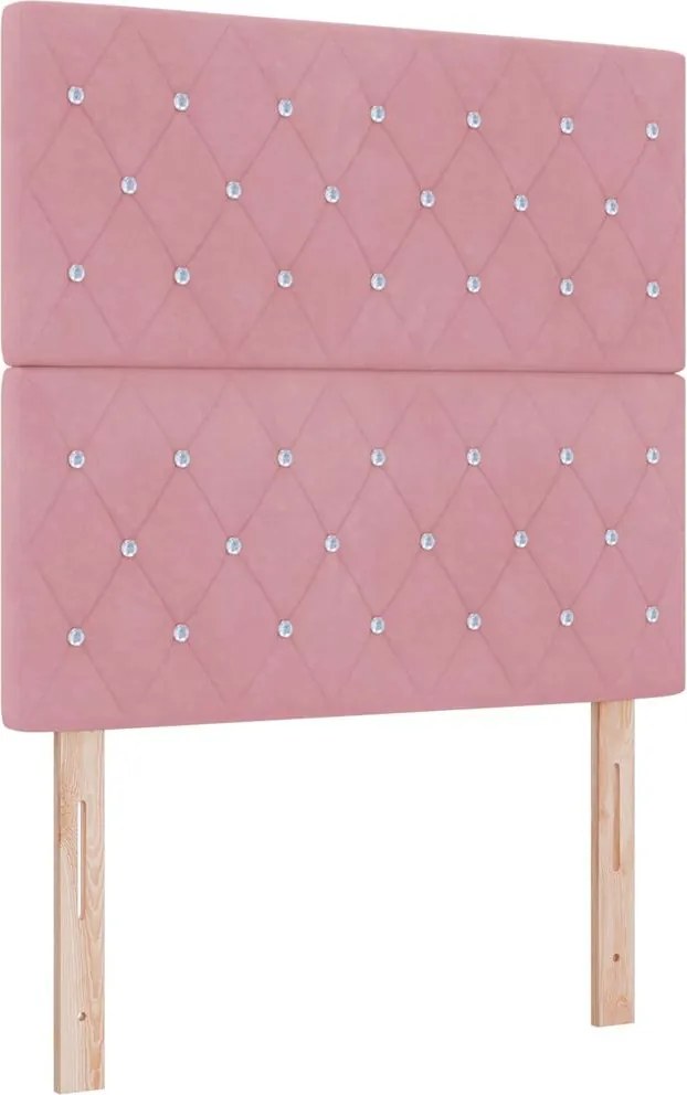vidaXL Fejtámla Rózsaszín 90 cm Bársony