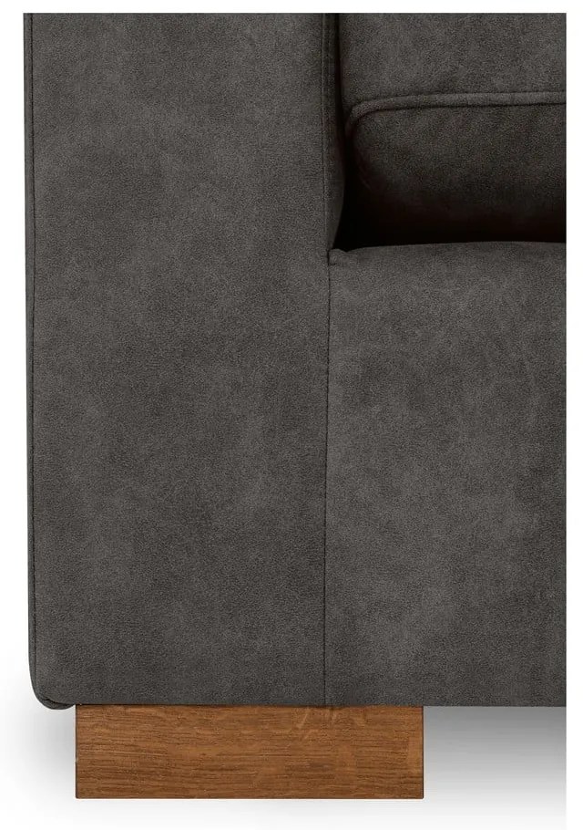 Antracitszürke bőrutánzat sarokkanapé (jobb oldali) Hamburg – Scandic