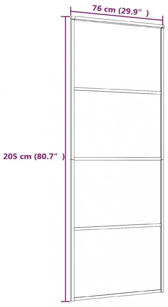 fehér matt ESG üveg és alumínium tolóajtó 76 x 205 cm
