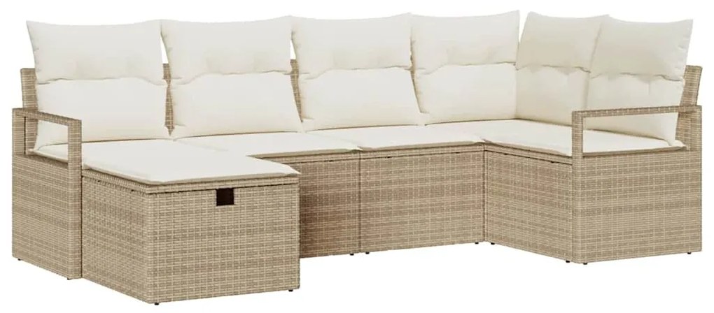 Kerti Kanapé Szett 6 pcs bézs és krémszínű 232 x 122 x 85 cm