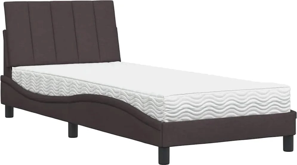 vidaXL ágy matraccal Hanko Sötétbarna 90x190 cm szövet