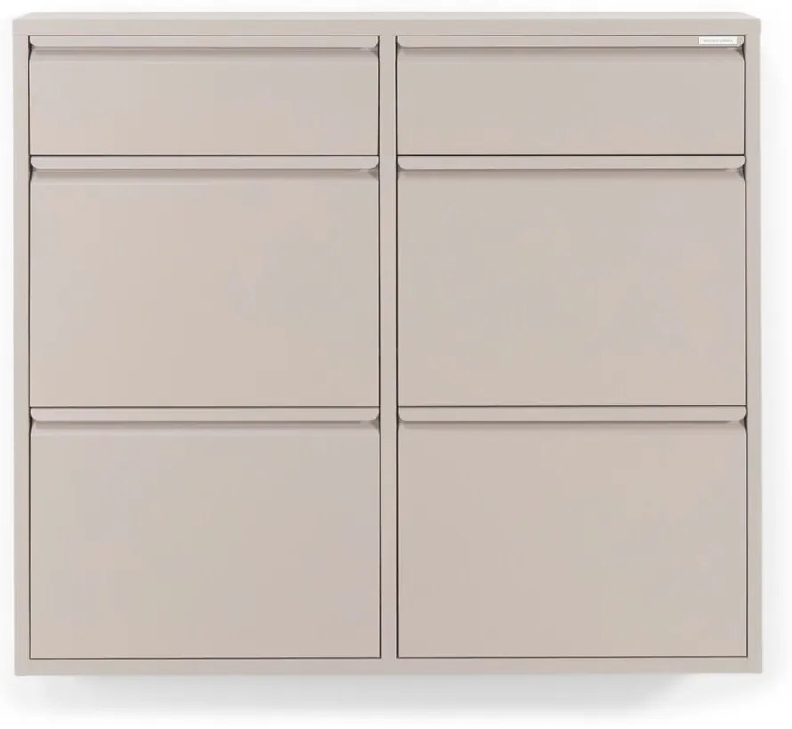 Szürkésbarna fém billenő ajtós cipőtartó 98x86x15 cm Billy – Spinder Design