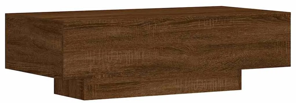 Barna tölgyszínű szerelt fa dohányzóasztal 100x49,5x31 cm