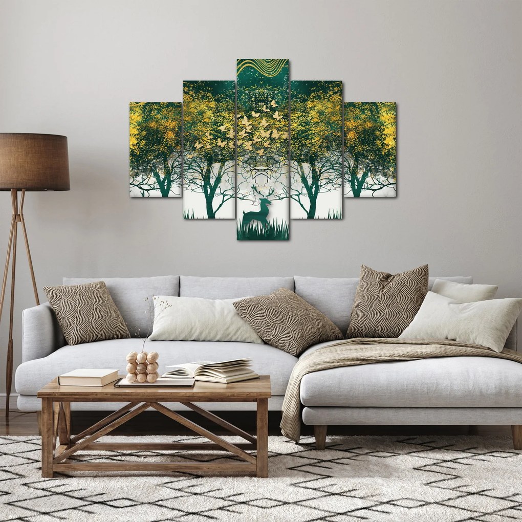 Kép - Szarvas a zöld erdőben (150x105 cm)