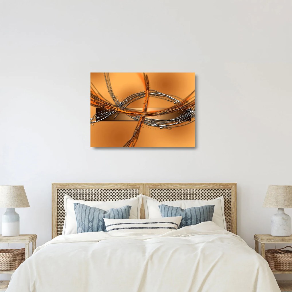Absztrakt kép (üvegen) (70x50 cm)