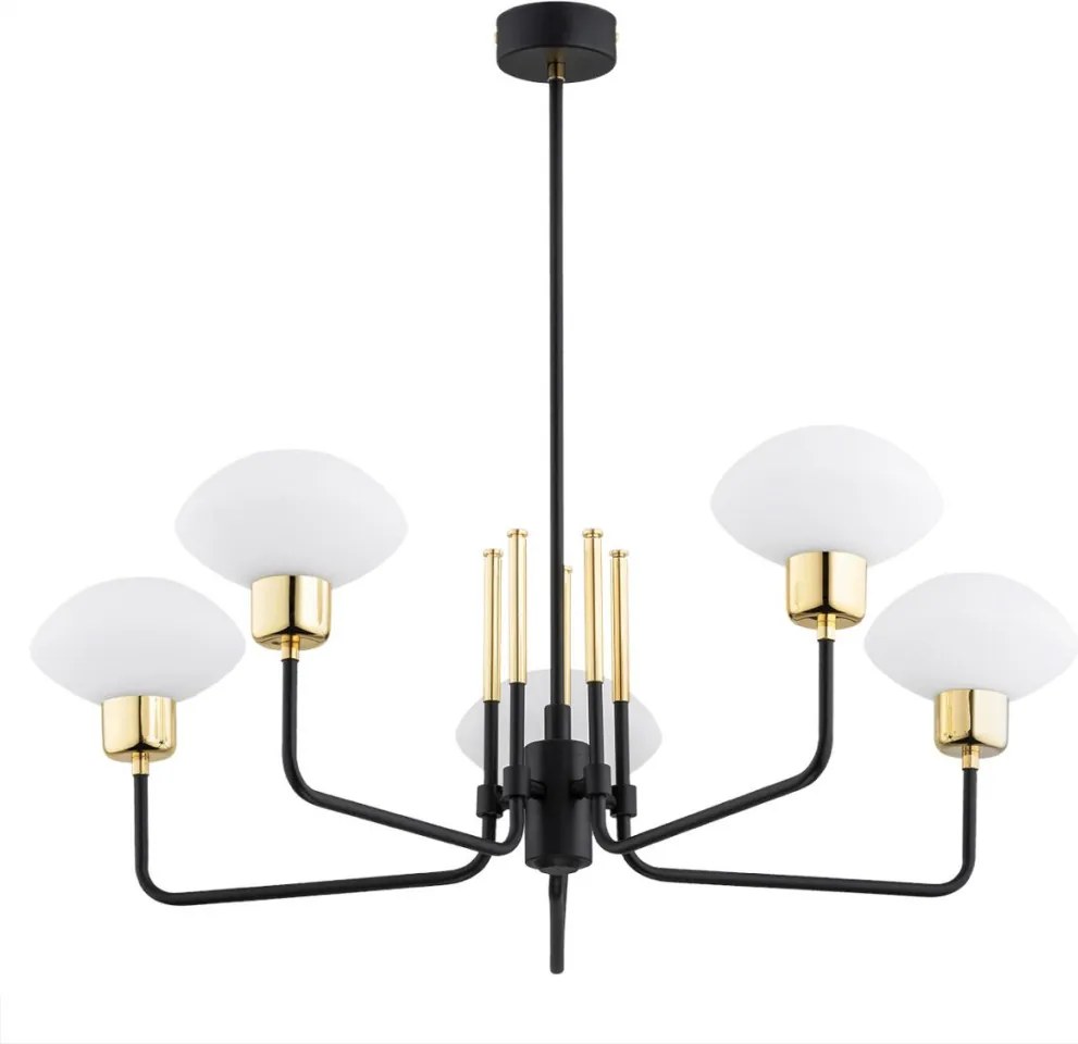 ARGON 2128 RAVELLO Glamour Csillár Fekete, Sárgaréz, Opál szőnyeg E27 IP20