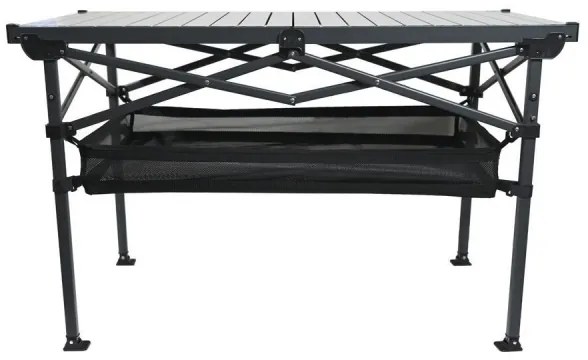 Antracit színű összecsukható kempingasztal 118x70 cm