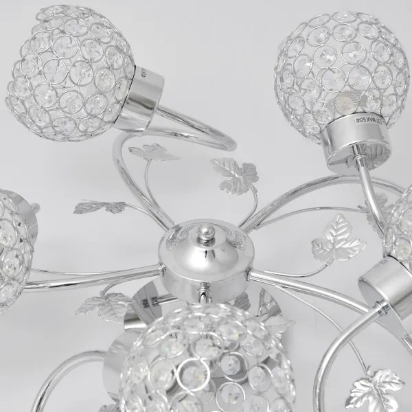 Felületre szerelhető csillár SOPHIA 5xE27/15W/230V fényezett króm/átlátszó