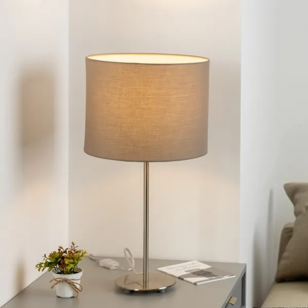 Eglo - LED asztali lámpa TUNJA 1xE27/60W/230V 38,5 cm matt króm/taupe